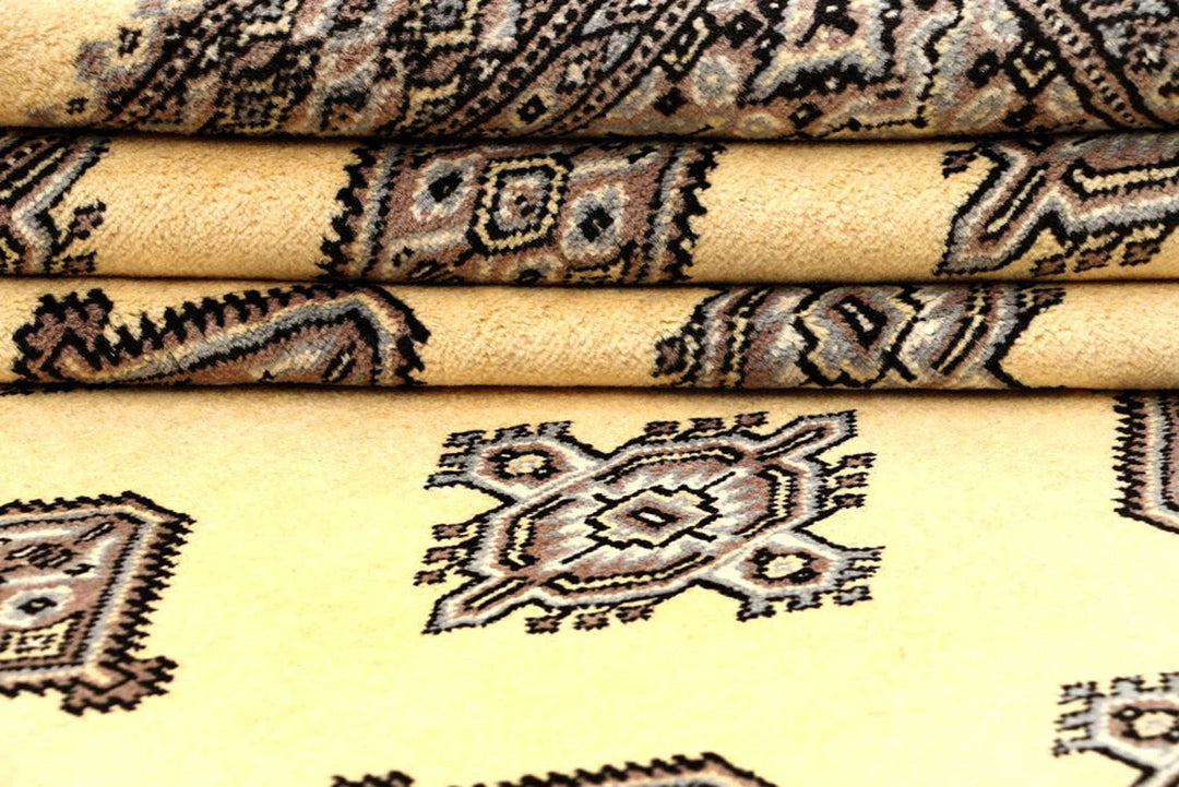 Yellow Pakistani Jaldar Rug 5' 1" x 8' 6" Hand-Knotted | No. QA87226