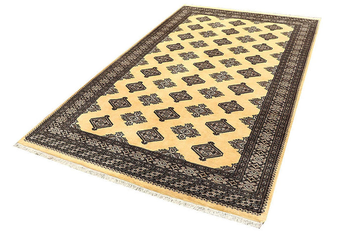Yellow Pakistani Jaldar Rug 5' 1" x 8' 6" Hand-Knotted | No. QA87226