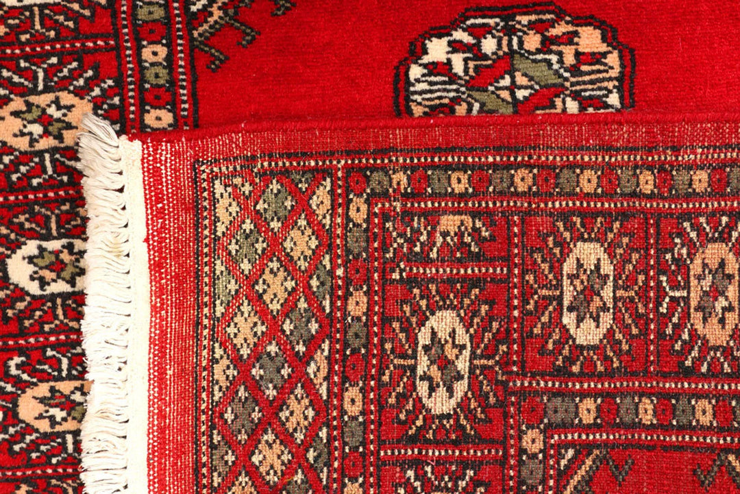 Dark Red Pakistani Bokhara Rug 2' 8" x 8' 6" Hand-Knotted | No. QA87227