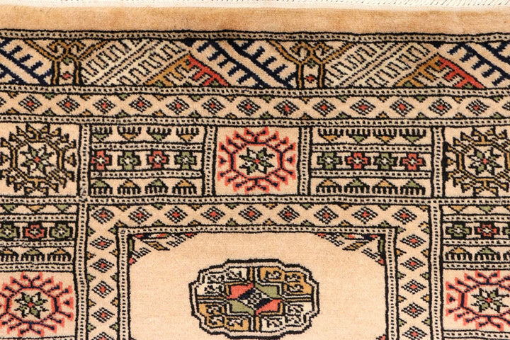 Antique White Pakistani Bokhara Rug 2' 8" x 9' 3" Hand-Knotted | No. QA87239