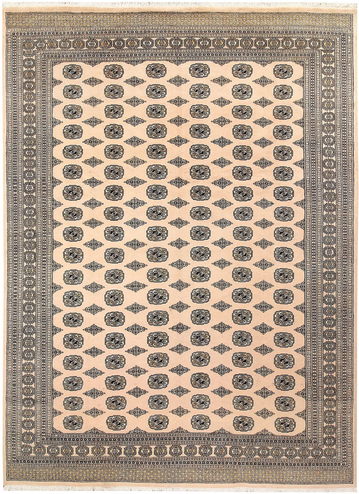 Brown Pakistani Bokhara Rug 8' 11" x 12' 3" Hand-Knotted | No. QA87318