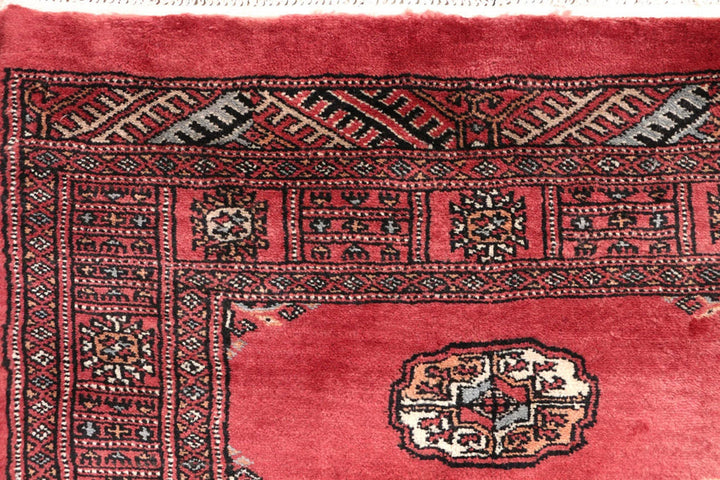 Red Bokhara Rug 2' 8" x 13' 11" Hand-Knotted | No. QA87412