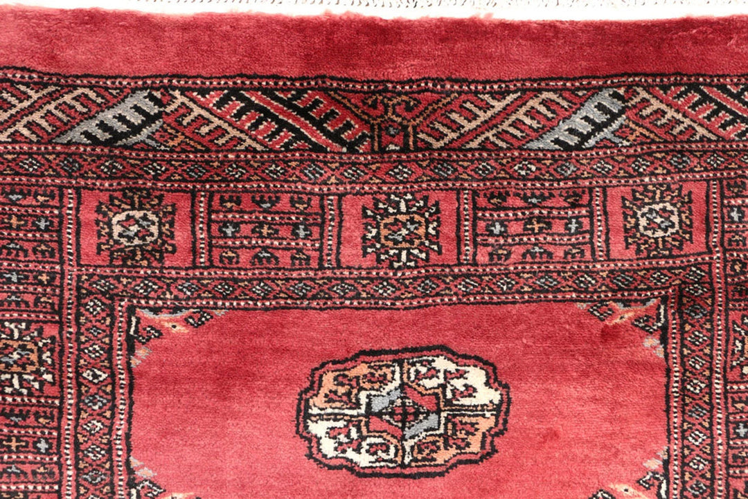 Red Bokhara Rug 2' 8" x 13' 11" Hand-Knotted | No. QA87412