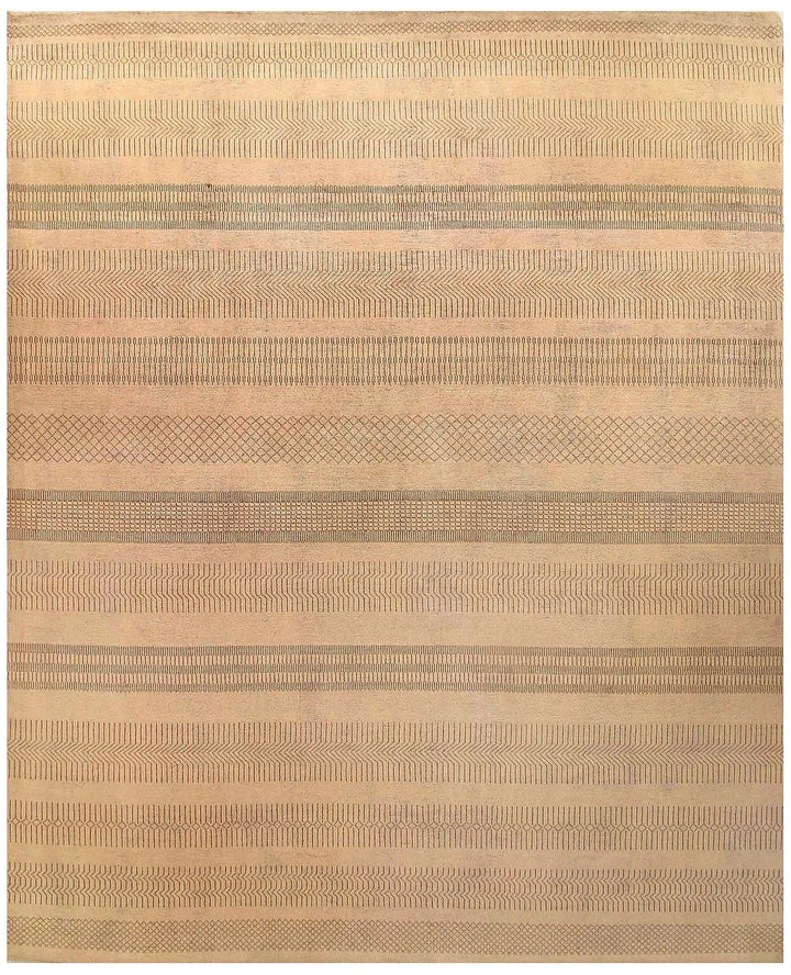Brown Pakistani Gabbeh Rug 8' 1" x 10' 6" Hand-Knotted | No. QA87448