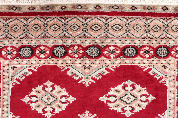 Dark Red Pakistani Jaldar Rug 3' 1" x 5' Hand-Knotted | No. QA87740