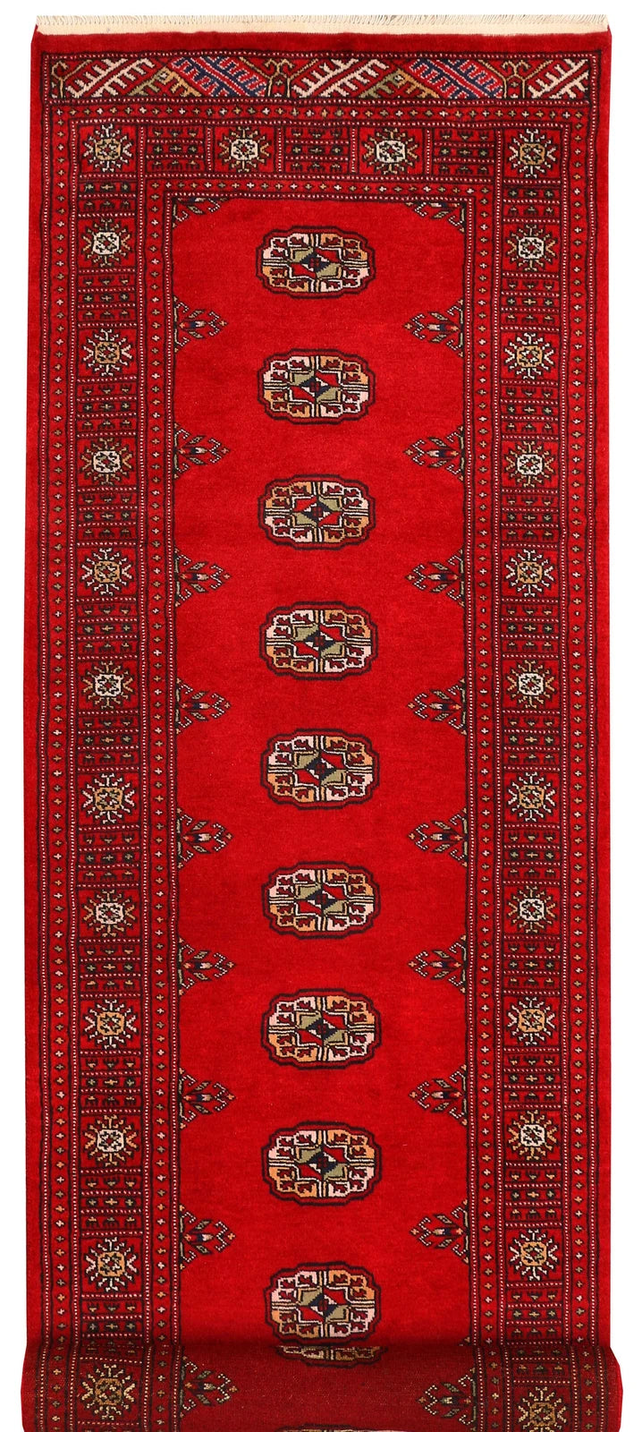 Dark Red Pakistani Bokhara Rug 2' 6" x 8' 11" Hand-Knotted | No. QA87915