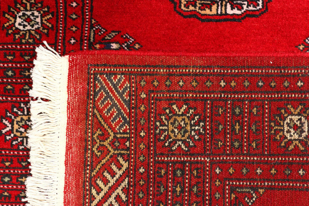 Dark Red Pakistani Bokhara Rug 2' 6" x 8' 11" Hand-Knotted | No. QA87915