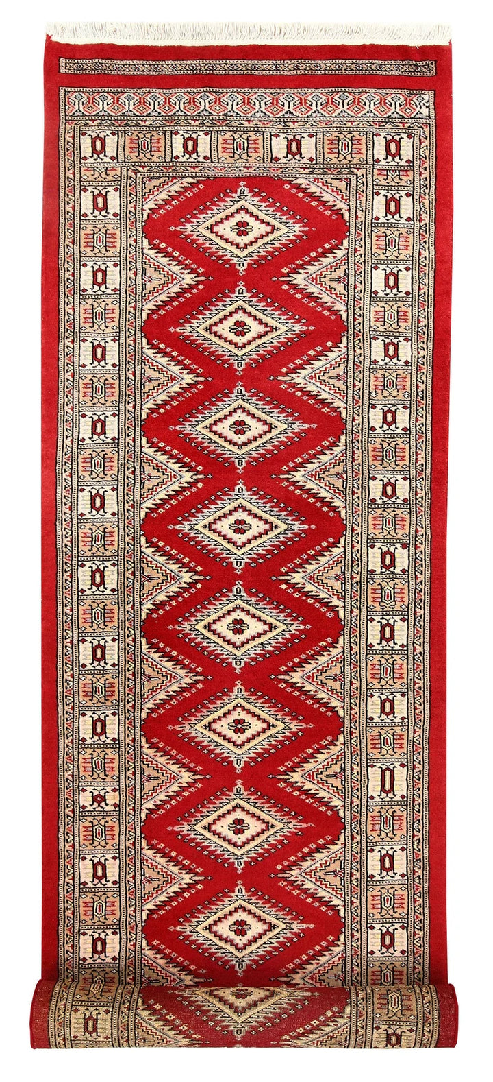Red Pakistani Jaldar Rug 2' 7" x 9' 11" Hand-Knotted | No. QA88040