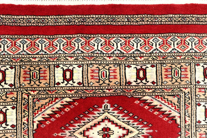 Red Pakistani Jaldar Rug 2' 7" x 9' 11" Hand-Knotted | No. QA88040