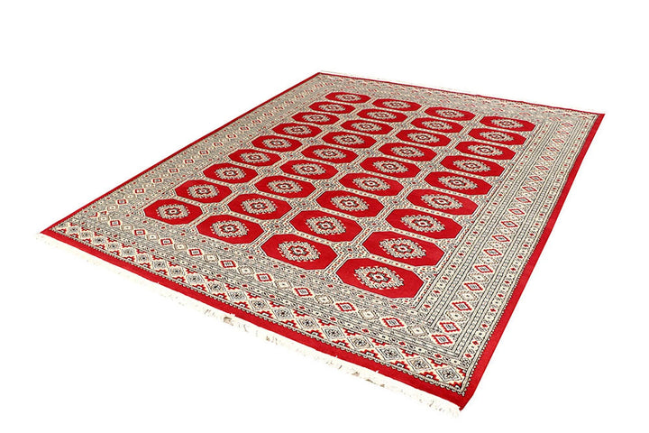Firebrick Pakistani Jaldar Rug 6' 6" x 7' 9" Hand-Knotted | No. QA88262