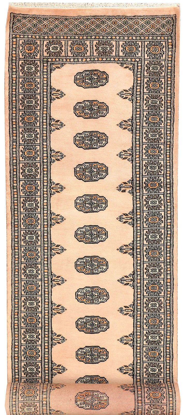 Brown Pakistani Bokhara Runner 2' 7" x 11' 2" Hand-Knotted | No. QA88358