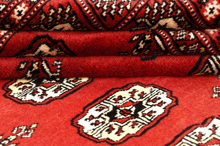 Red Bokhara Rug 6' x 9'" Hand-Knotted | No. QA88519