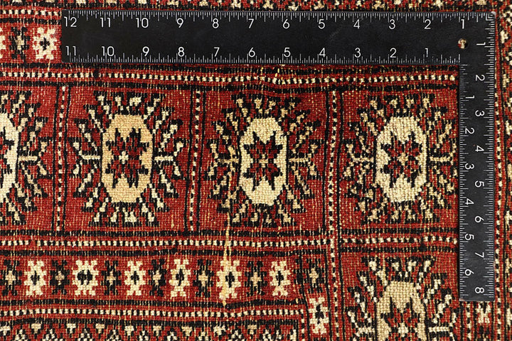 Red Bokhara Rug 6' x 9'" Hand-Knotted | No. QA88519