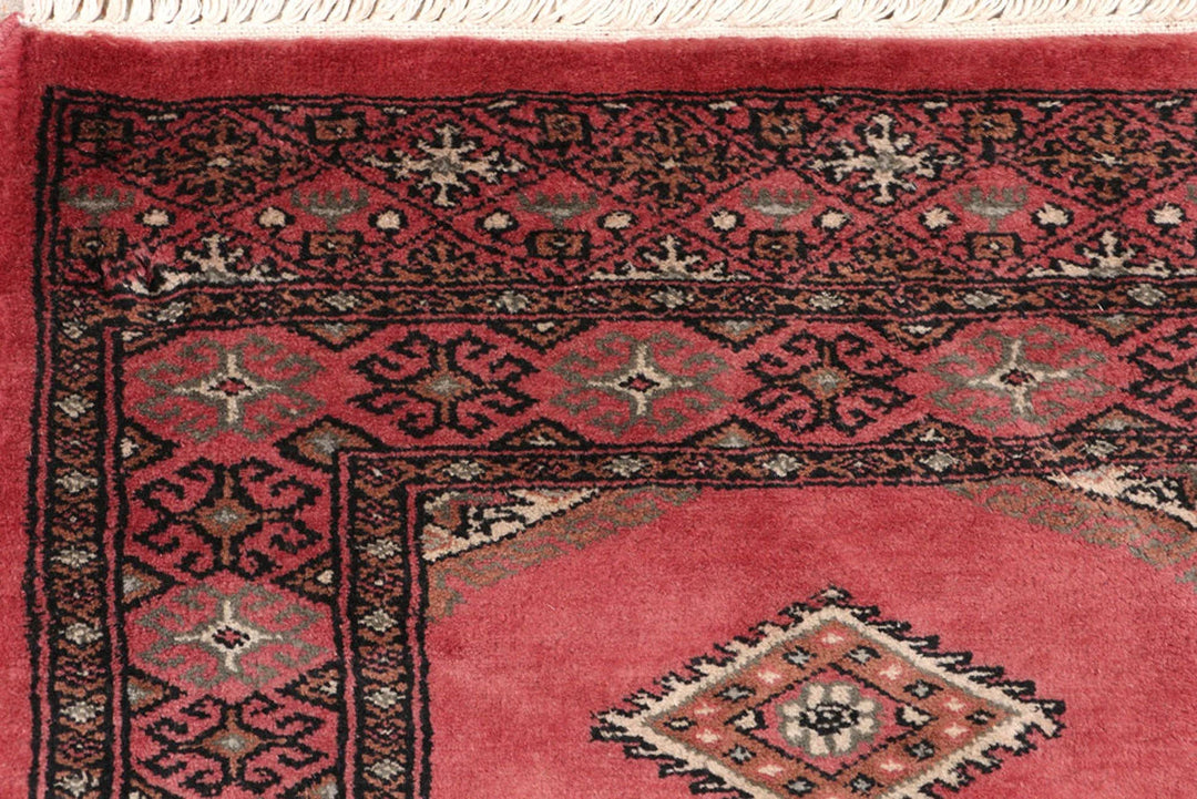 Dark Salmon Pakistani Jaldar Rug 2' x 5'9" Hand-Knotted | No. QA88631