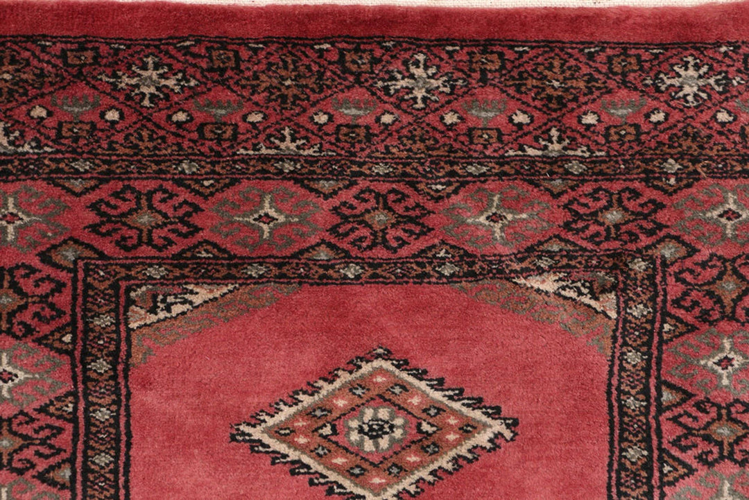 Dark Salmon Pakistani Jaldar Rug 2' x 5'9" Hand-Knotted | No. QA88631