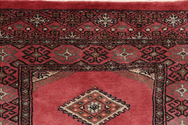 Dark Salmon Pakistani Jaldar Rug 2' x 5'9" Hand-Knotted | No. QA88631