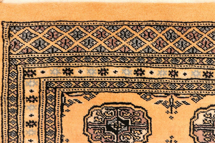 Yellow Pakistani Bokhara Rug 2' 7" x 10' 8" Hand-Knotted | No. QA88679