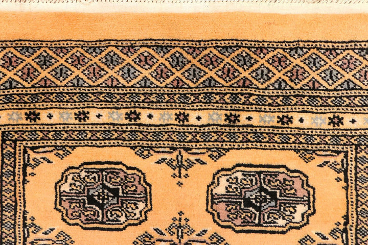 Yellow Pakistani Bokhara Rug 2' 7" x 10' 8" Hand-Knotted | No. QA88679