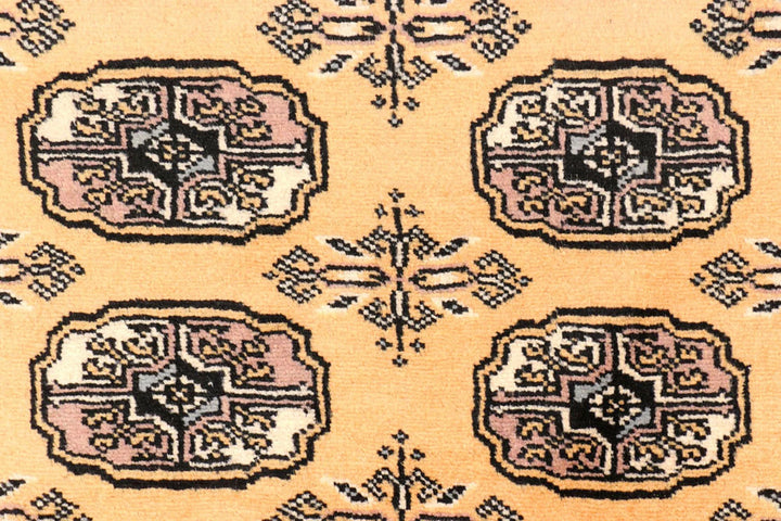 Yellow Pakistani Bokhara Rug 2' 7" x 10' 8" Hand-Knotted | No. QA88679