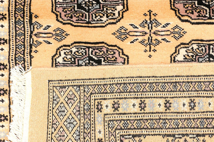Yellow Pakistani Bokhara Rug 2' 7" x 10' 8" Hand-Knotted | No. QA88679