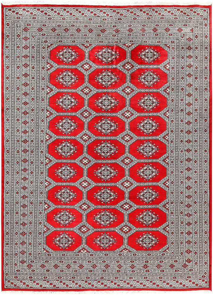 Red Pakistani Jaldar Rug 6' x 8'2" Hand-Knotted | No. QA88718