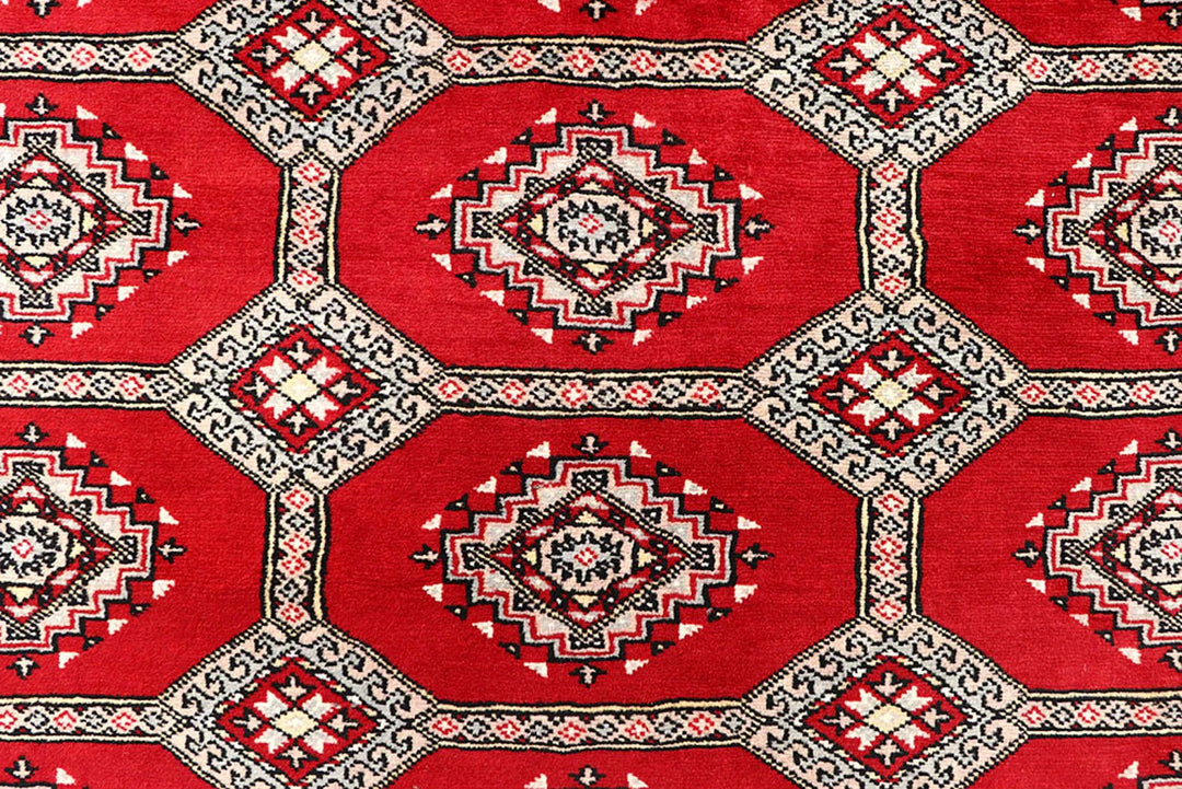 Red Pakistani Jaldar Rug 6' x 8'2" Hand-Knotted | No. QA88718