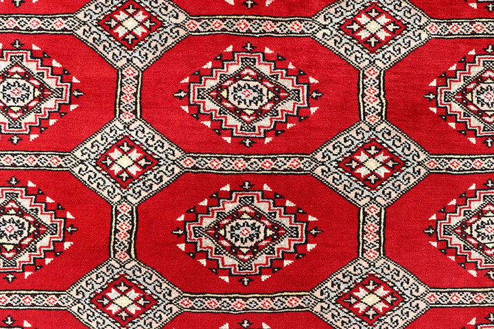 Red Pakistani Jaldar Rug 6' x 8'2" Hand-Knotted | No. QA88718