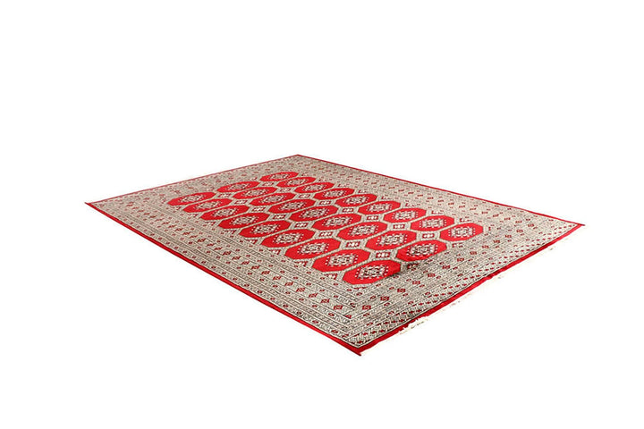 Red Pakistani Jaldar Rug 6' x 8'2" Hand-Knotted | No. QA88718
