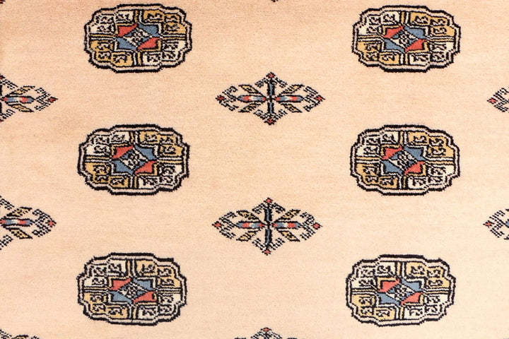 Tan Pakistani Bokhara Rug 4' 2" x 6' 1" Hand-Knotted | No. QA88747