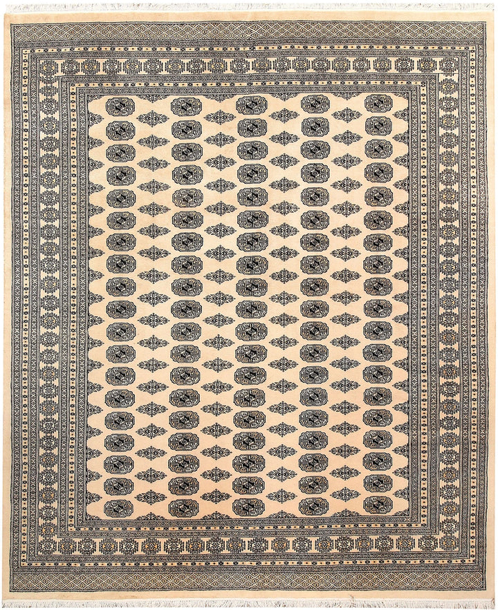 Brown Pakistani Bokhara Rug 8' x 9'11" Hand-Knotted | No. QA88920