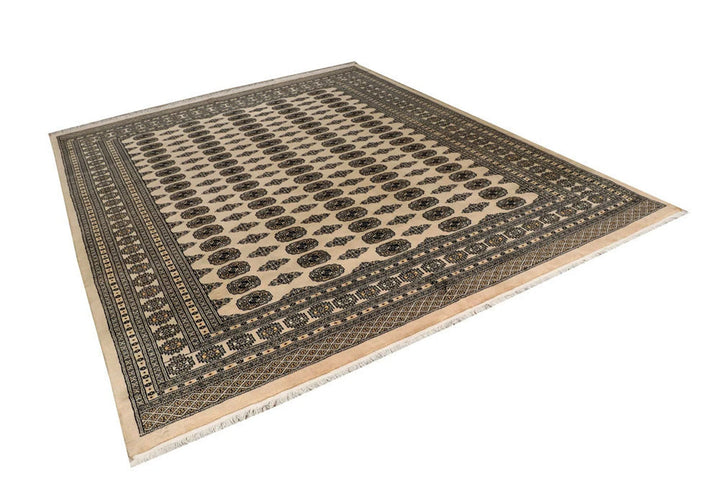 Brown Pakistani Bokhara Rug 8' x 9'11" Hand-Knotted | No. QA88920