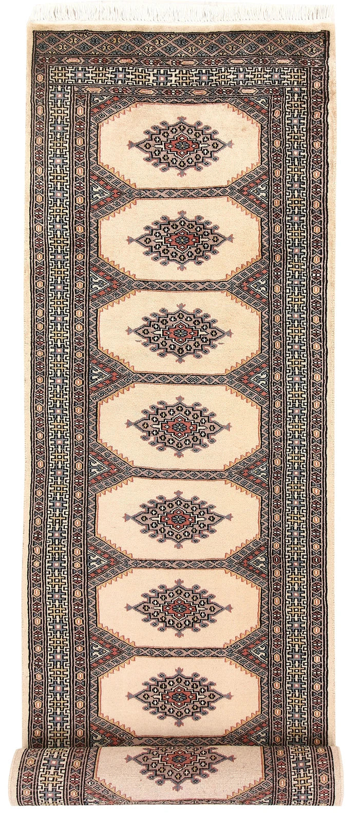 Brown Pakistani Jaldar Runner 2' 6" x 10' 4" Hand-Knotted | No. QA88960