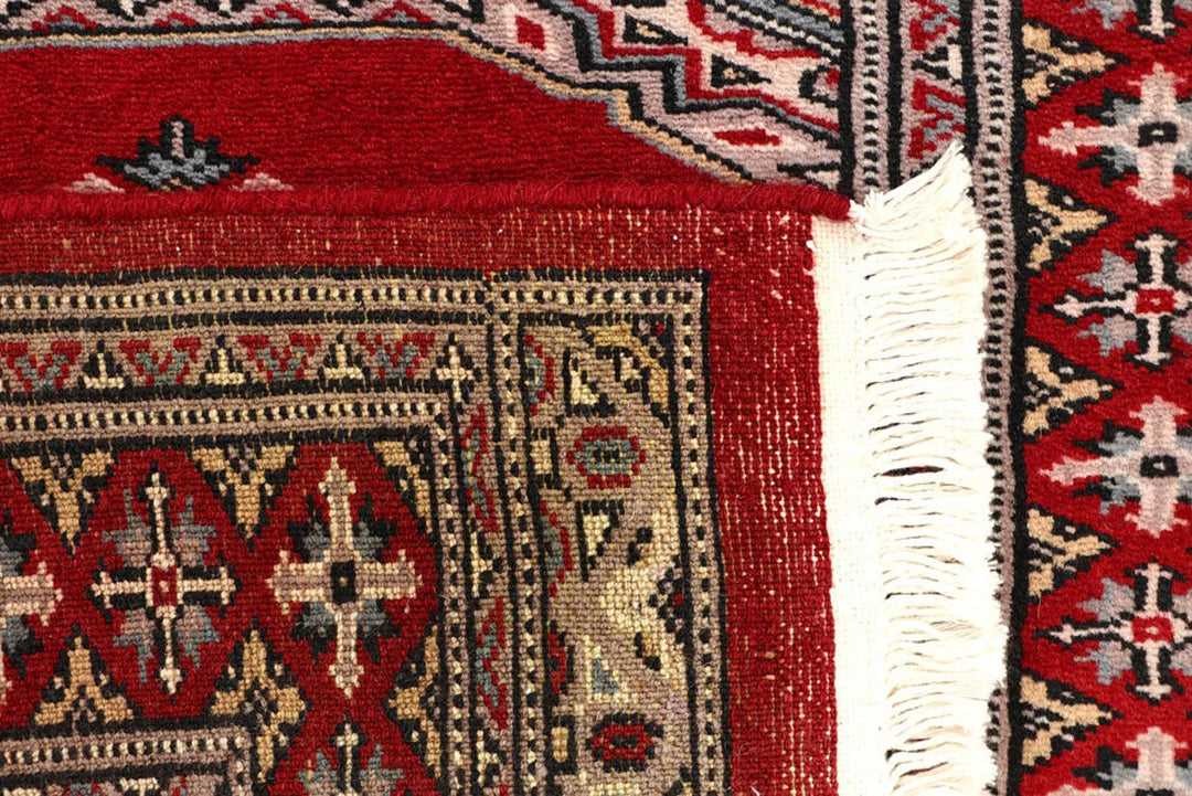Red Pakistani Jaldar Rug 2' 4" x 9' 2" Hand-Knotted | No. QA88992