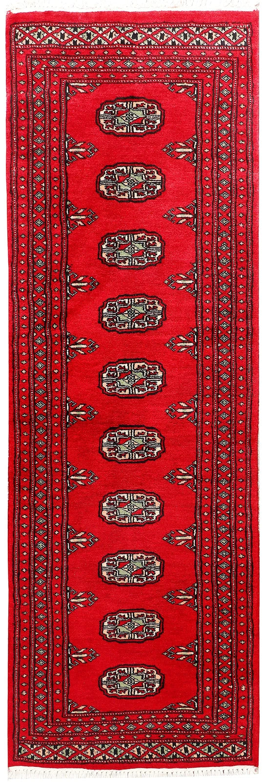 Red Pakistani Bokhara Rug 2' x 5'10" Hand-Knotted | No. QA89098
