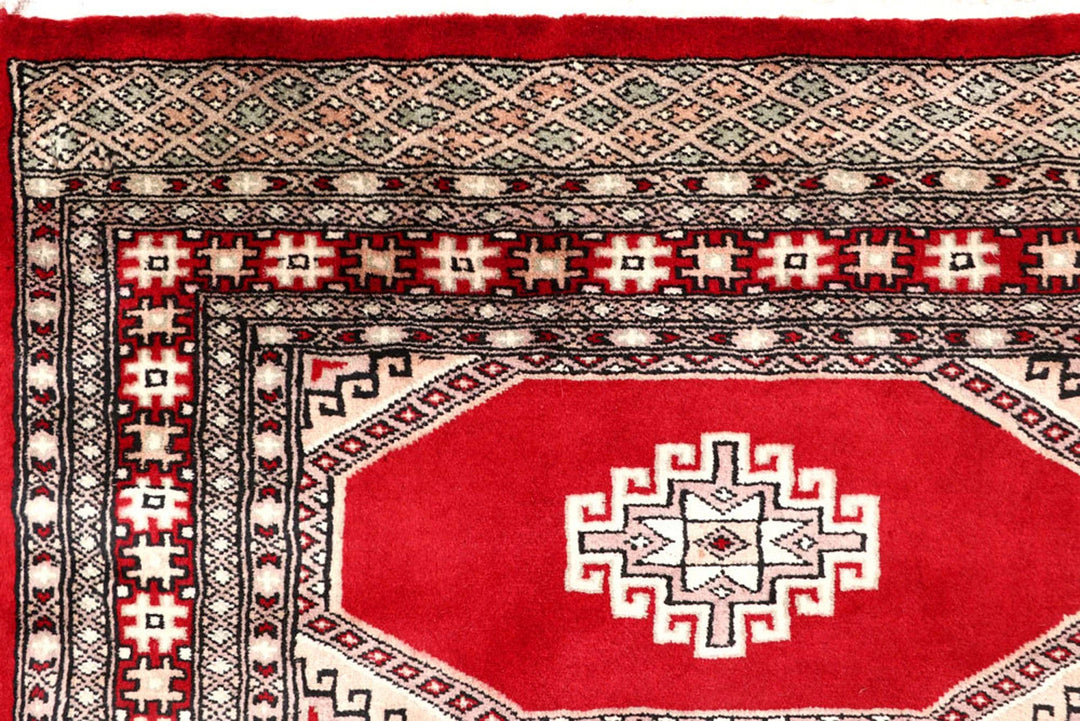 Red Jaldar Rug 4' 6" x 6' 4" Hand-Knotted | No. QA89389
