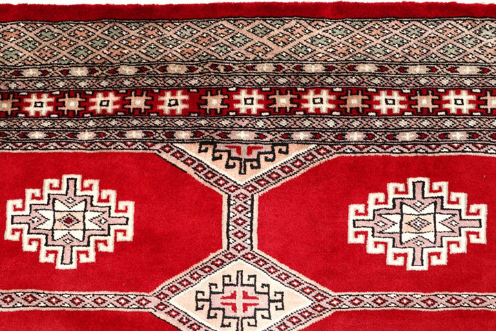 Red Jaldar Rug 4' 6" x 6' 4" Hand-Knotted | No. QA89389
