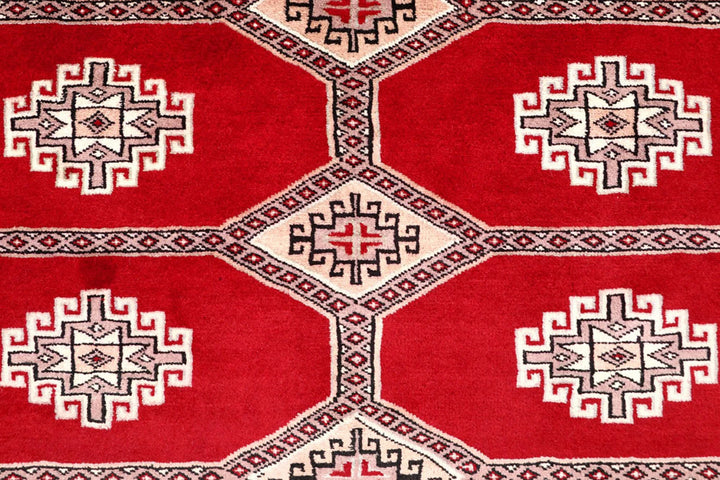 Red Jaldar Rug 4' 6" x 6' 4" Hand-Knotted | No. QA89389