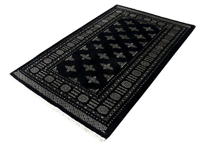 Grey Pakistani Butterfly Rug 4' 1" x 6' 3" Hand-Knotted | No. QA89563
