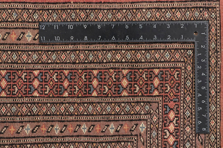 Salmon Pakistani Jaldar Rug 5' 6" x 8' Hand-Knotted | No. QA89613
