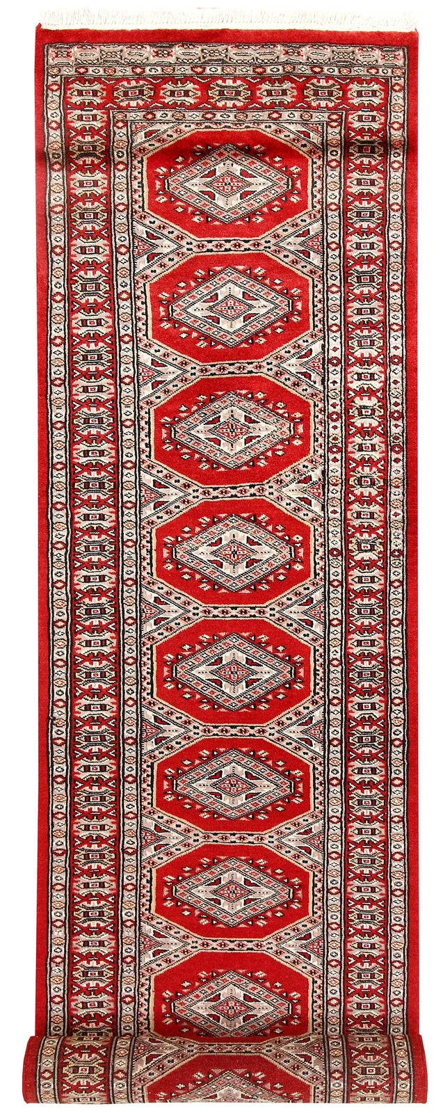 Firebrick Pakistani Jaldar Runner 2' 4" x 9' 9" Hand-Knotted | No. QA89796