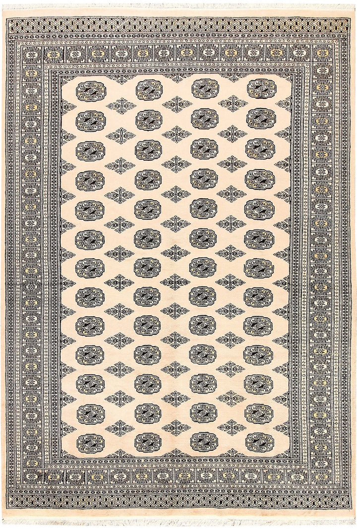 Brown Pakistani Bokhara Rug 6' x 8'7" Hand-Knotted | No. QA89960