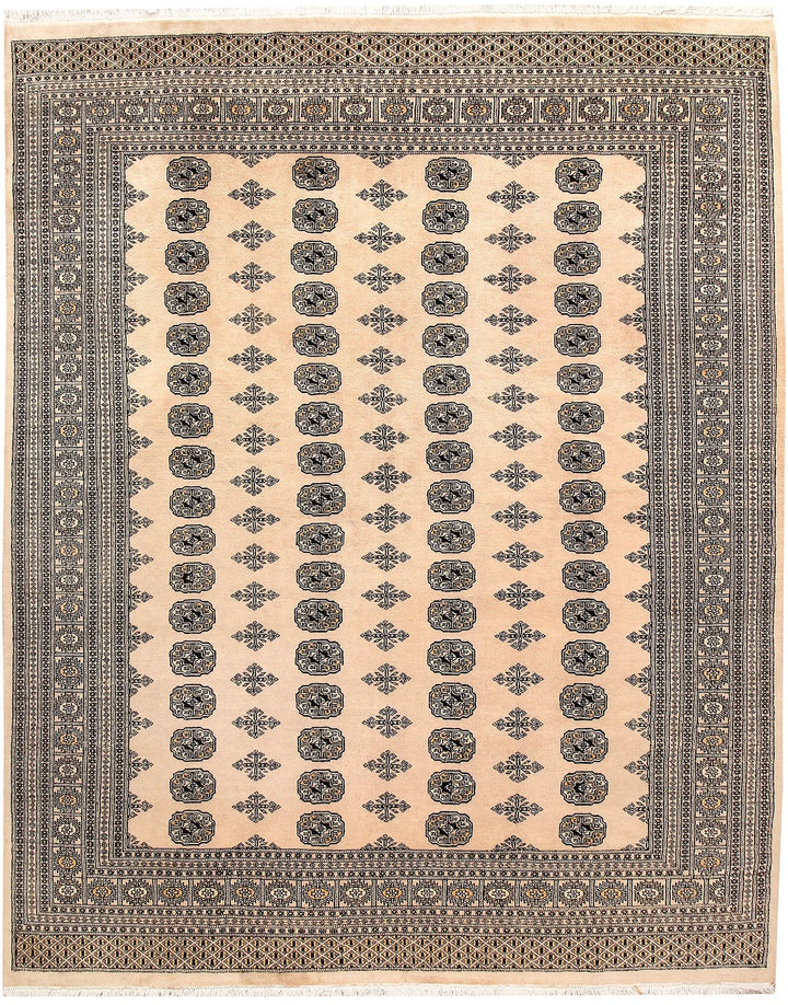 Brown Pakistani Bokhara Rug 8' x 10' Hand-Knotted | No. QA90328