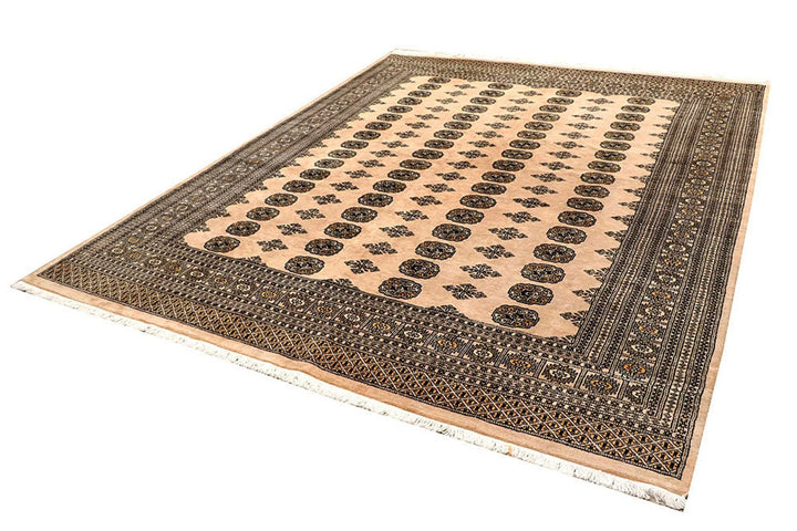 Brown Pakistani Bokhara Rug 8' x 10' Hand-Knotted | No. QA90328