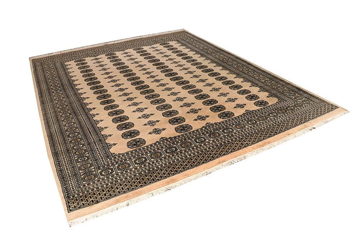 Brown Pakistani Bokhara Rug 8' x 10' Hand-Knotted | No. QA90328