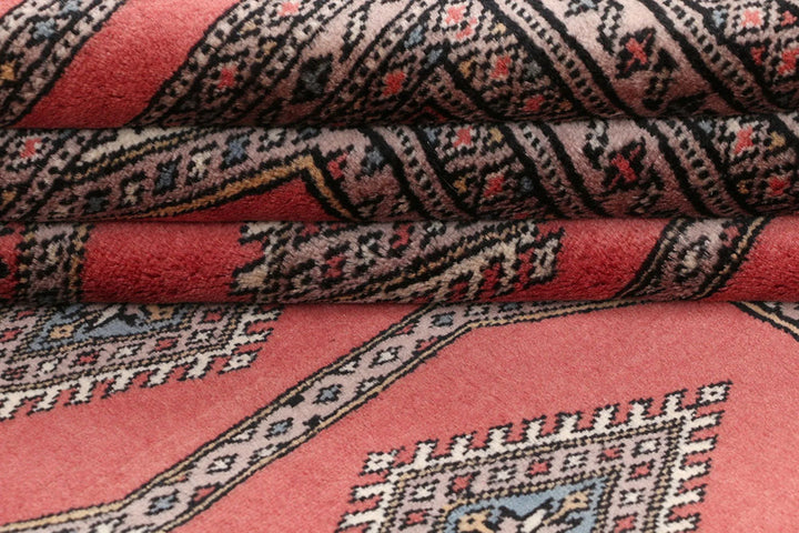 Dark Salmon Pakistani Jaldar Rug 6' 5" x 10' 3" Hand-Knotted | No. QA90393