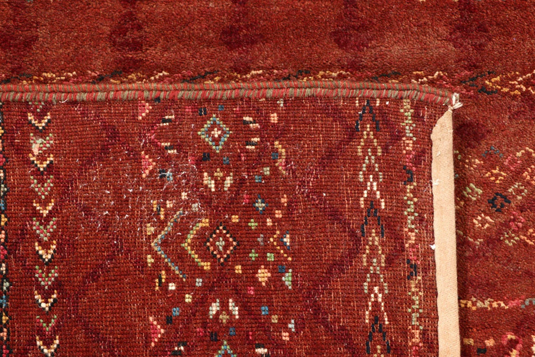 Brown Pakistani Gabbeh Rug 4' 1" x 5' 11" Hand-Knotted | No. QA90441