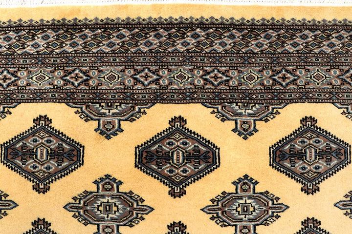 Yellow Pakistani Jaldar Rug 5' x 8'4" Hand-Knotted | No. QA90472