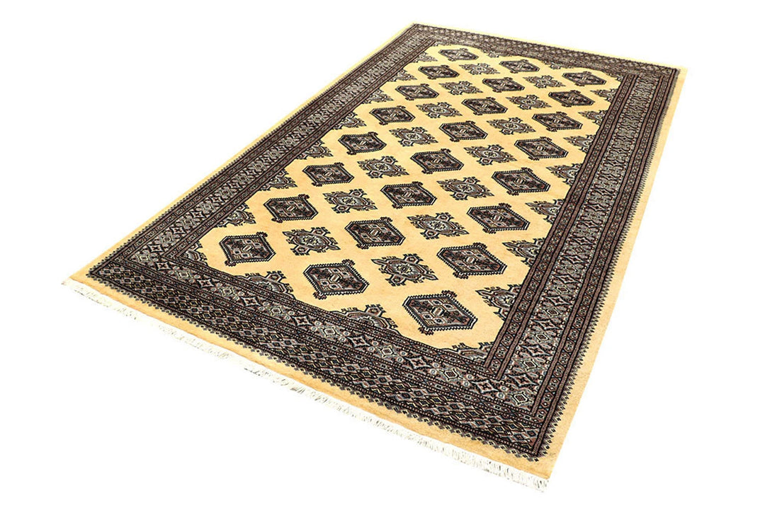 Yellow Pakistani Jaldar Rug 5' x 8'4" Hand-Knotted | No. QA90472