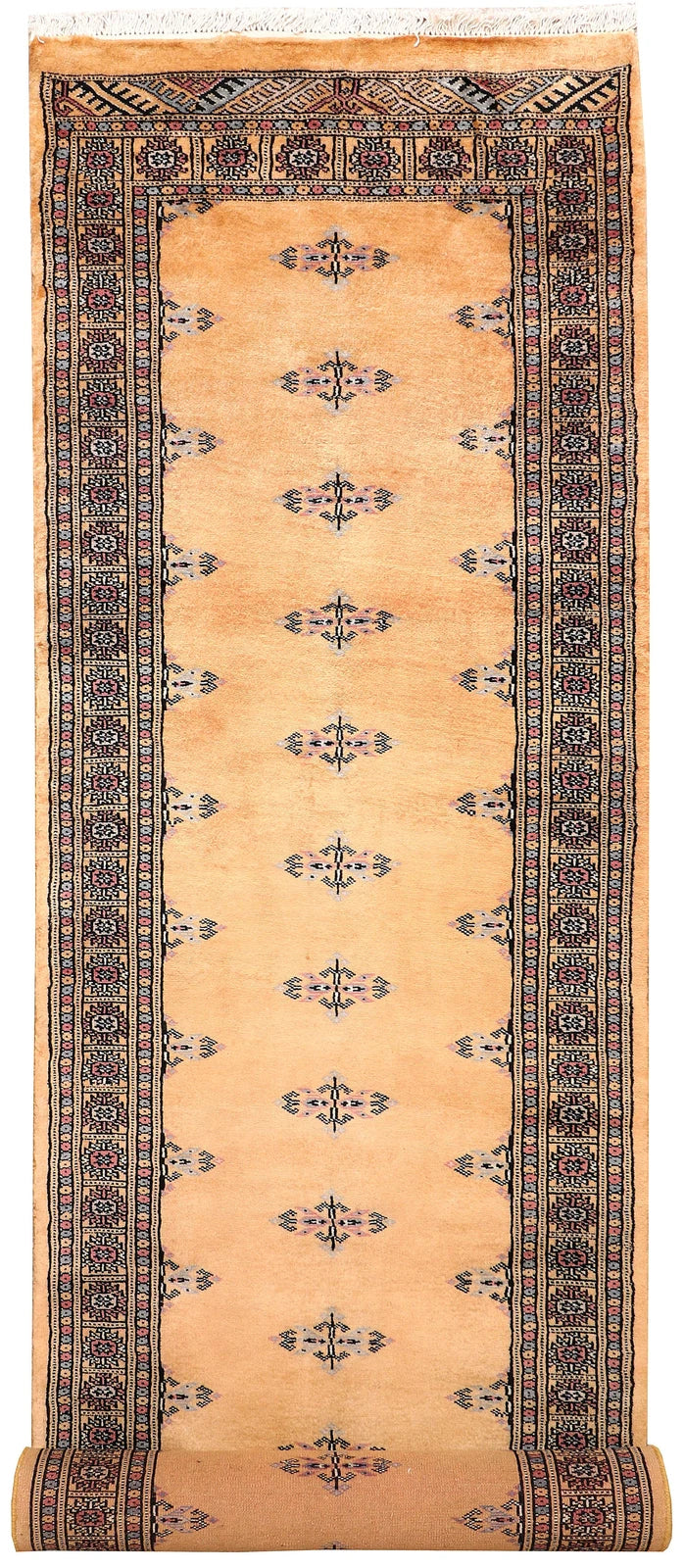 Brown Pakistani Butterfly Rug 2' 6" x 9' 11" Hand-Knotted | No. QA90483