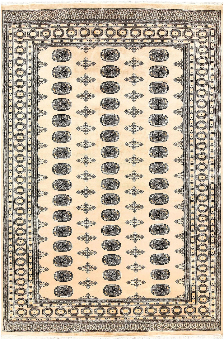 Brown Pakistani Bokhara Rug 5' 11" x 8' 10" Hand-Knotted | No. QA90553